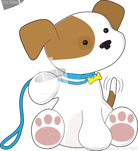 Image of Cute Puppy and Leash