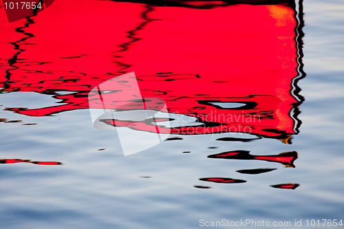 Image of Red reflections on the water