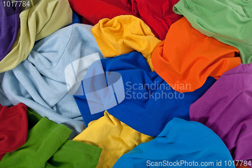 Image of Messy colorful clothes background