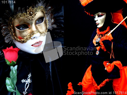 Image of Two masked women at Venice