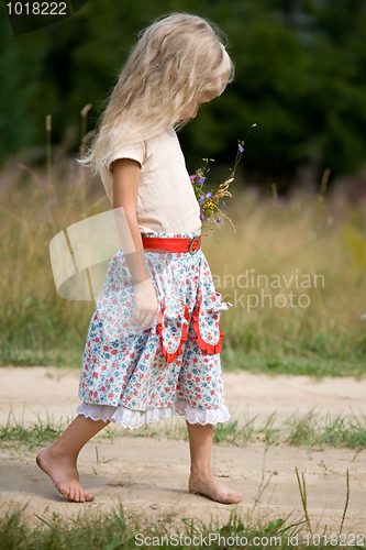 Image of girl with flowers