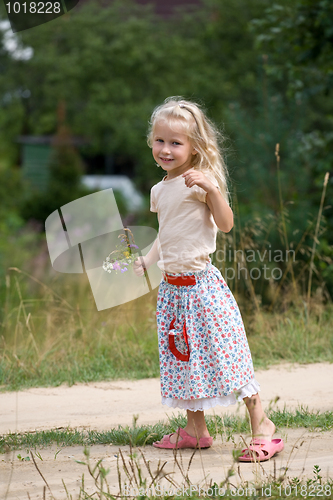 Image of girl with flowers