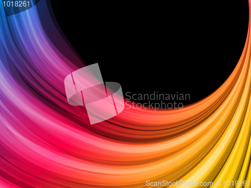 Image of Abstract Colorful Waves on Black Background