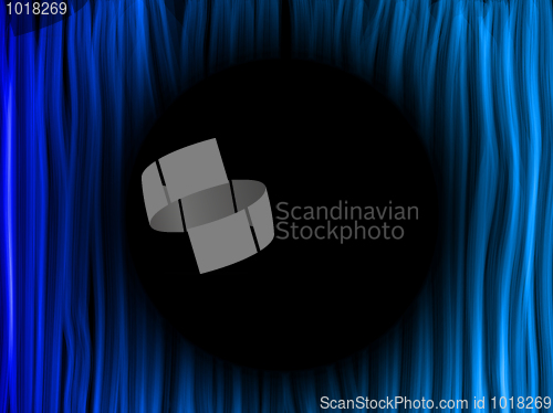 Image of Abstract Blue Lines Background with Black Circle