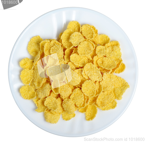Image of cornflakes in a white plate