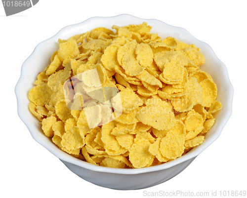 Image of cornflakes in a white plate