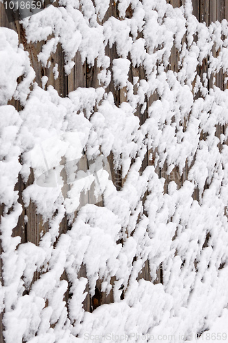 Image of Snow on fence