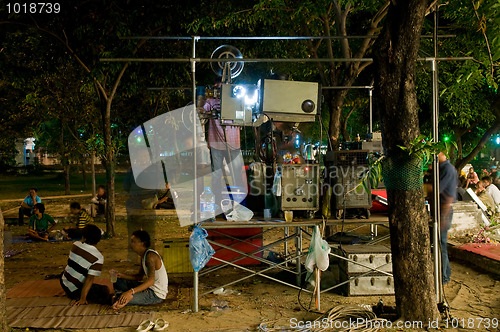 Image of Outdoor movie theater in Thailand