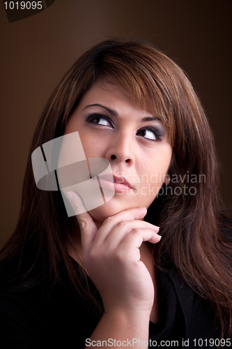 Image of Beautiful Contemplative Woman