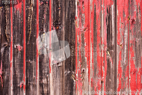 Image of Red Painted Wood Paneling