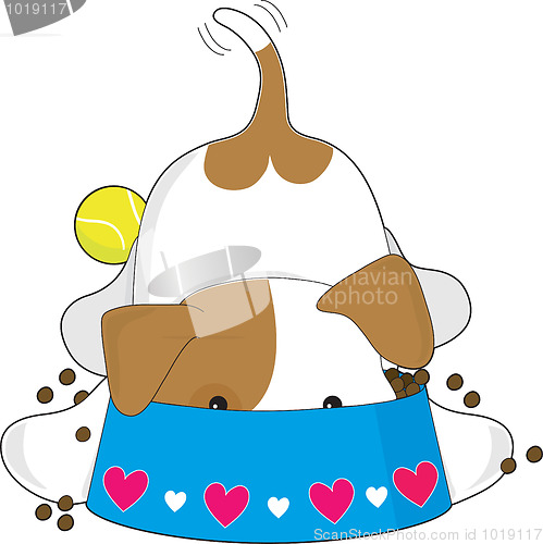 Image of Cute Puppy Eating