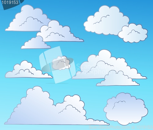 Image of Cartoon clouds collection