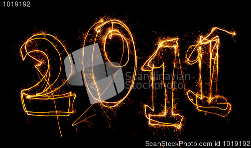 Image of Year 2011 written with sparklers
