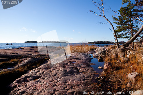 Image of Rocky seashore in Helsinki Finland