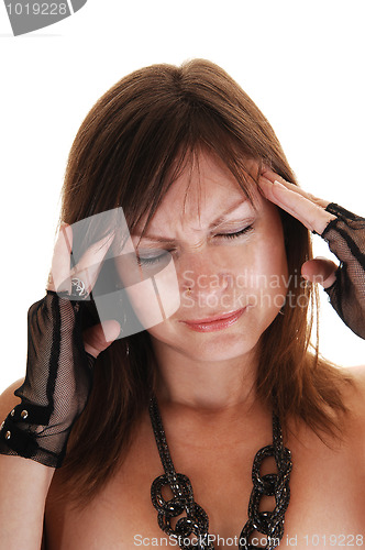 Image of Girl has big headache.