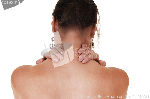 Image of Girl with neck pain.