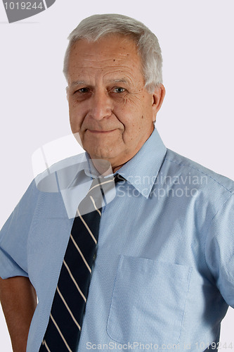 Image of Senior man wearing tie
