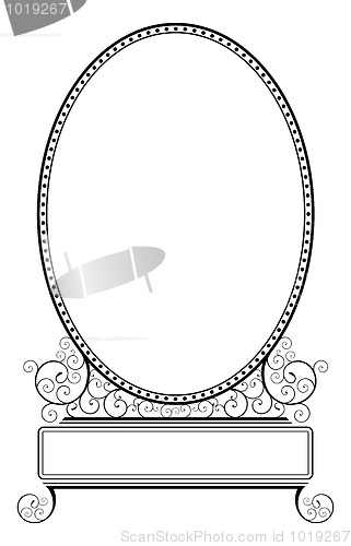 Image of Oval frame with spiral floral motive