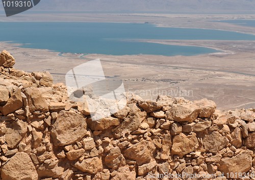 Image of Wall of ancient fortress in the desert