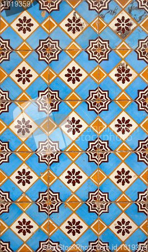 Image of Portuguese facade glazed tiles