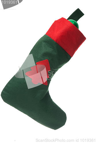 Image of Santa's green and red stocking