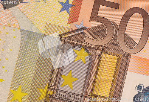 Image of Uncirculated 50 Euro Banknote Close up