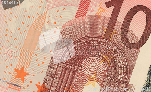 Image of Uncirculated 10 Euro Banknote Close up