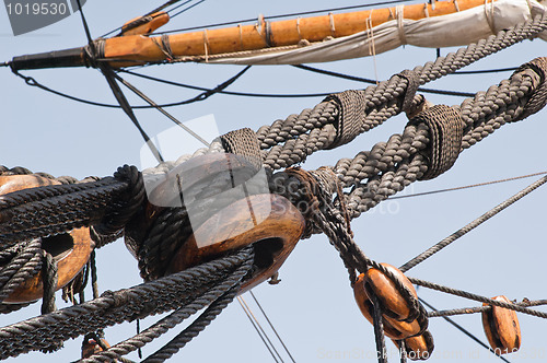 Image of  Sailing tackles of an ancient sailing vessel