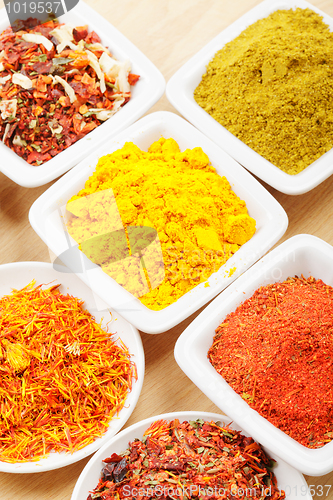 Image of Lot of spices on mat