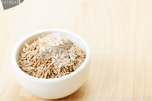 Image of Caraway spice seeds in cup