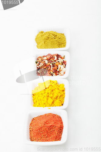 Image of Spices in a row