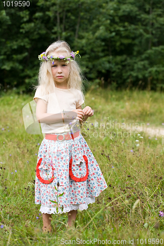 Image of girl in wild flowers wreath