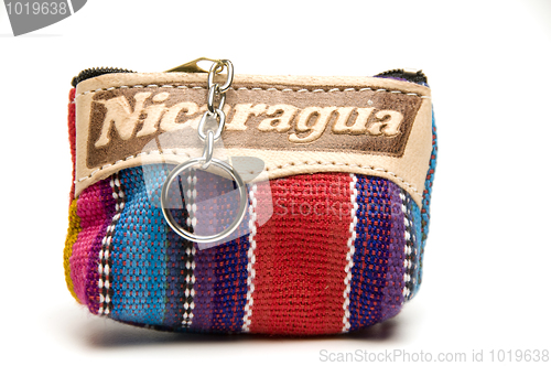 Image of souvenir key chain change purse made in Nicaragua