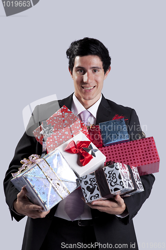 Image of Businessman with a gift package