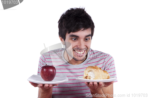 Image of young man food decision 