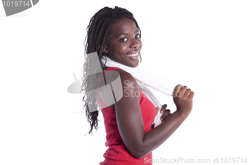 Image of African woman after her exercise