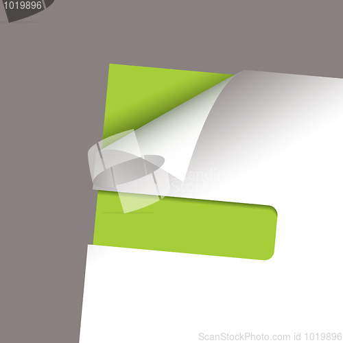 Image of paper corner slot green peel