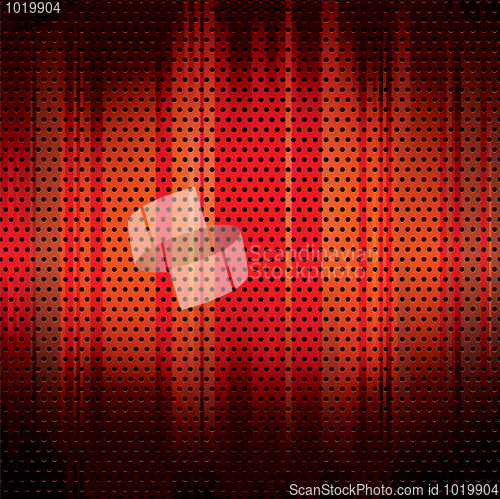 Image of metal grid background red