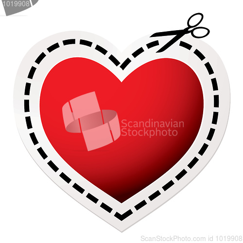 Image of cut out heart red