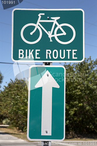 Image of Bike route sign