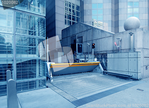 Image of office building garage security gate