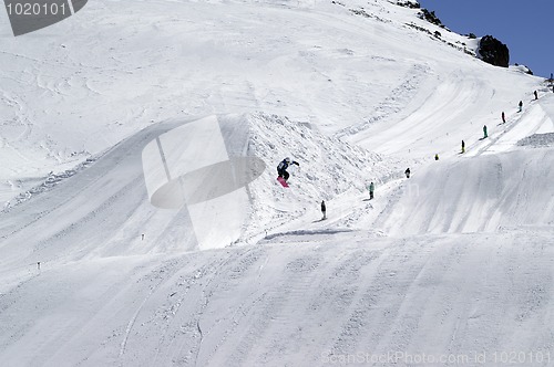 Image of Snowboard jumping