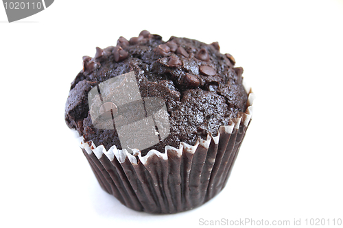 Image of Chocolate muffin isolated on white