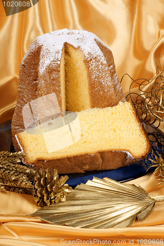 Image of Christmas composition with Pandoro