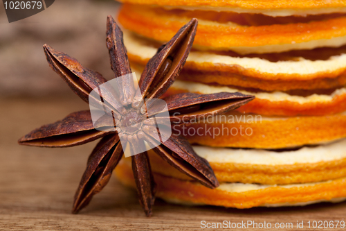 Image of Slices of dried Orange with anise star