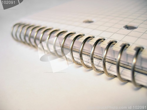 Image of Notebook, spiral binding close up.