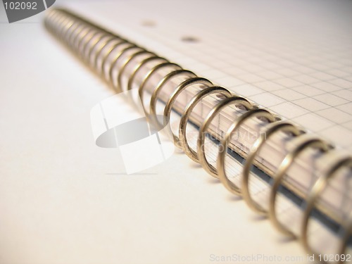 Image of Notebook, spiral binding close up.