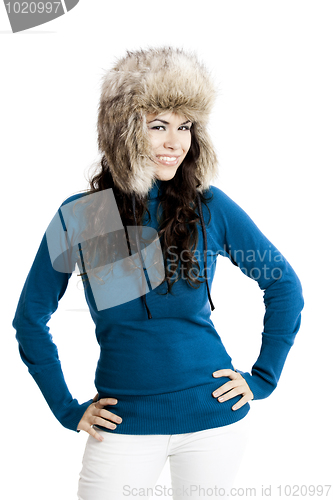 Image of Girl with a fur hat
