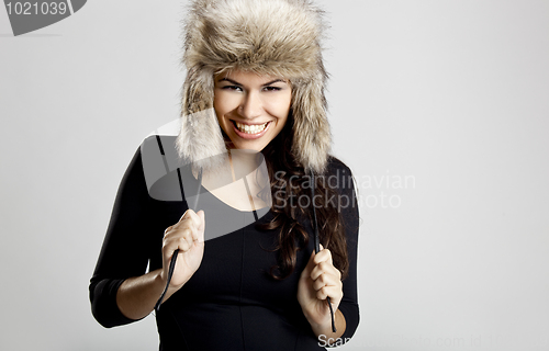 Image of Girl with a fur hat