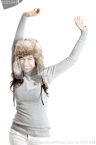 Image of Girl with a fur hat